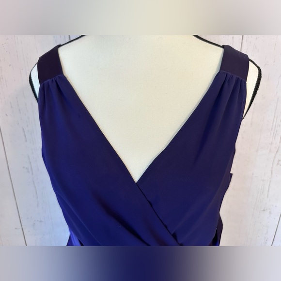 Evan Picone  A-line Sleeveless Dress Grape Mist Sleeveless Satin Size 12 - Picture 4 of 10